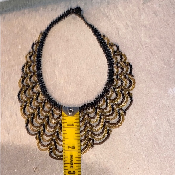 Black & Gold Seed Bead Necklace - Picture 9 of 11